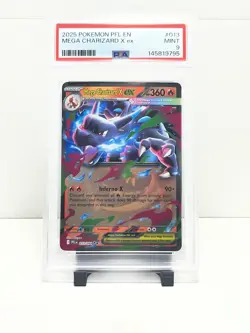 Pokemon Mega Charizard X ex PSA 9 Full Art Holo EN 013/094 Phantasmal - Image 1