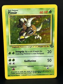 1999 Pokemon PINSIR Jungle Set HOLO Foil Rare Unlimited Edition Card 9/64 - Image 1
