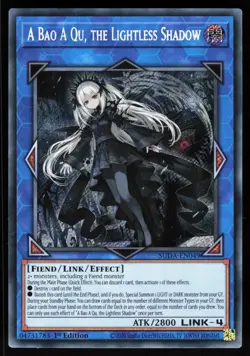 A Bao A Qu, the Lightless Shadow SUDA-EN049 Supreme Darkness Yu-Gi-Oh 1st Ed LP - Image 1