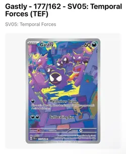 Pokemon Temporal Forces Holo Card PSA 10 Gastly 177/162 Sv05 - Image 1