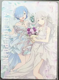 Union Arena Card Re:Zero Rem Emilia Japanese Action Point AP Promo Card - Image 1