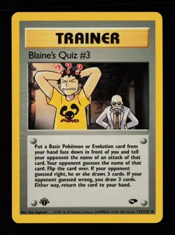 Blaine's Quiz #3 112/132 1st Edition Uncommon Gym Challenge Pokemon Cards - Image 1