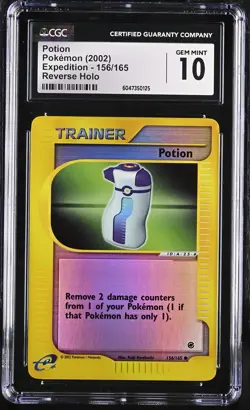 CGC 10 GEM MINT Potion 2002 Expedition 156/165 Reverse Holo Pokemon Card - Image 1