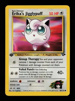 Erika's Jigglypuff 69/132 1st Edition Common Gym Challenge Pokemon Cards - Image 1