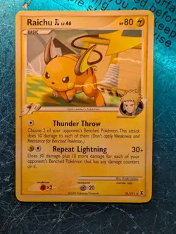 Raichu GL 31/111 Rising Rivals SP Gym Leader Pokemon Card Lightly Played - Image 1