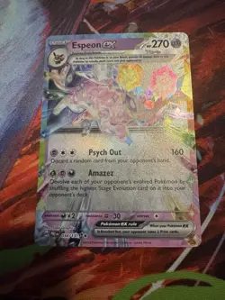 Pokemon TCG Espeon EX Double Rare Prismatic Card 034/131 - Image 1