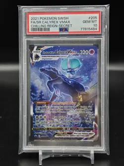 PSA 10 Shadow Rider Calyrex VMAX 205/198 SWSH Chilling Reign Pokemon Card 2021 - Image 1