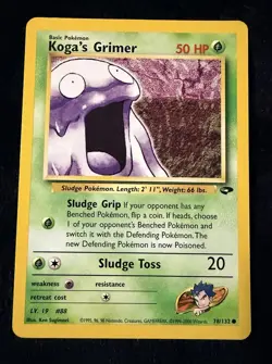 POKEMON KOGA'S GRIMER 78/132 COMMON GYM CHALLENGE LP CARD Vintage - Image 1