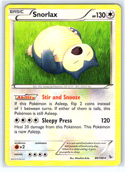 Snorlax 80/106 Flashfire NM or LP Pokemon Card - Image 1