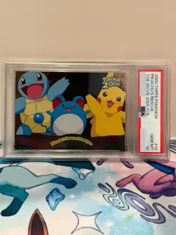 2000 Topps Pokemon Movie Card PSA 10 Foil Pikachu Squirtle Marill - Image 1
