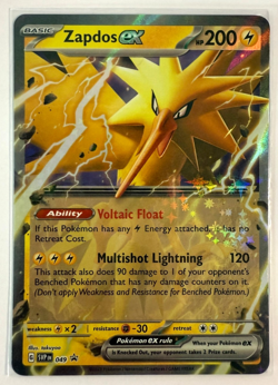 Zapdos ex 049 SVP Holo Rare Scarlet Violet Black Star Promo Pokemon Card - Image 1