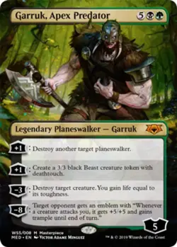 MTG English Garruk, Apex Predator NM Foil War of the Spark Mythic Edition - Image 1