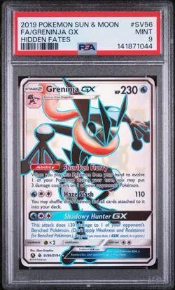 Greninja Gx SV56 Pokemon TCG Hidden Fates PSA 9 MINT - Image 1