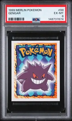 PSA 6 EX/MT 1999 MERLIN POKEMON 94 GENGAR - Image 1