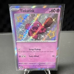 Pokemon TCG Tinkatink 165/091 SV Paldean Fates Holo Shiny Rare English - Image 1