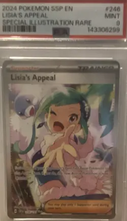 Pokemon TCG Sv08 Surging Sparks Lisia's Appeal 246/191 SIR Holo EN 2024 PSA 9 - Image 1