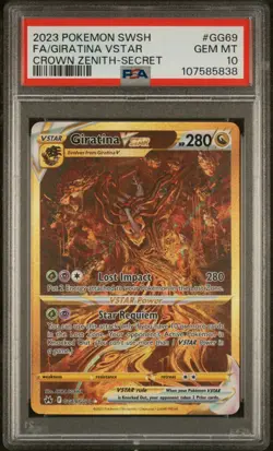2023 Pokemon SWSH Crown Zenith Giratina VSTAR Galarian Gallery #GG69/GG70 Psa 10 - Image 3