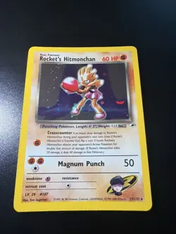 Rocket’s Hitmonchan Holo 11/132 Gym Challenge Rare Pokemon Card NM - Image 1