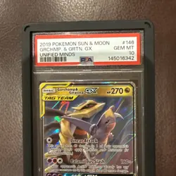 Pokemon TCG Sun & Moon Tag Garchomp & Giratina GX #146 2019 Unified Minds PSA 10 - Image 2