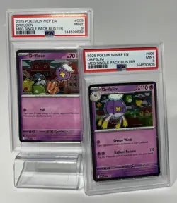 2025 POKEMON PROMO BLISTER #005 #006 DRIFLOON + DRIFBLIM SET PSA 9 - Image 1