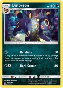 Moderately Played Umbreon - 120/214 - Cosmos Holo (Blister Exclusives) Pokemon B - Image 1