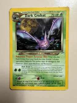 Pokemon TCG Neo Destiny Dark Crobat 2/105 Holo Rare Card! - Image 1