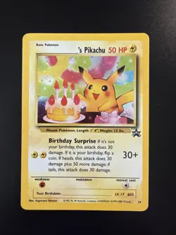 2000 Birthday Pikachu 24 Black Star WOTC Promo 24 Pokemon - Image 1