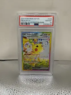 🔥 👀 POKEMON SSP EN-SURGING SPARKS SPECIAL ILLUSTRATION RARE PIKACHU EX PSA 10 - Image 1