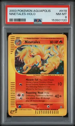 Pokemon Ninetales H19 Aquapolis Holo Rare 2003 English PSA 8 - Image 1