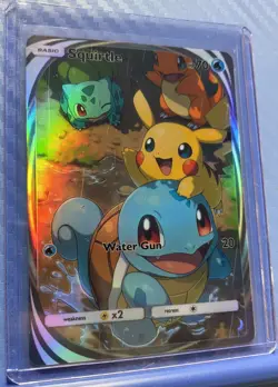 Pokemon Squirtle Anime Card Full Art Fanart Custom Card Holo ACG DIY - Image 1