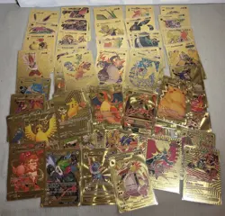 Pokemon Gold Foil Fan Art Card Lot Of 55 Charizard Pikachu Gyarados EX/GX/V NM - Image 1