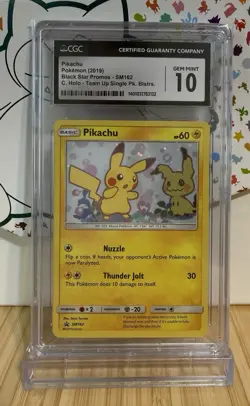 CGC 10 GEM MINT Pikachu SM162 Holo Promo Card - Pokemon TCG 2019 - Image 1