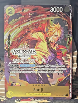One Piece TCG 2024 Finalist Sanji Offline Regional Card OP03-102 English Edition - Image 1