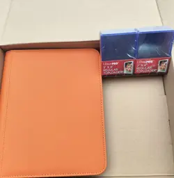 4 Pocket 128 Card Album Top Loader Zip Binder + 50 Toploaders Sleeve Protectors - Image 1