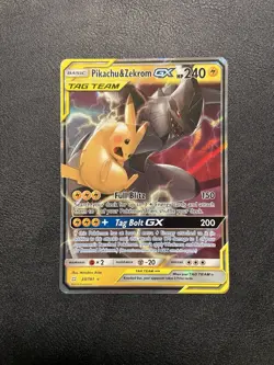 Pikachu & Zekrom Tag Team GX Holo Card 33/181 Sun and Moon - Image 3