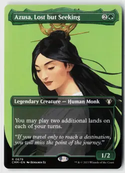 Azusa, Lost but Seeking (Borderless) #679 (NM) Commander Masters CMM Magic MTG - Image 1