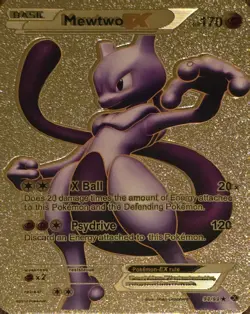 Mewtwo EX Next Destinies Gold Foil Fan Art Pokemon Card - Image 1