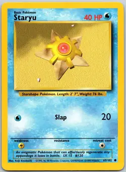 Staryu 65/102 Common Base Set Unlimited Lightly Played - Image 1