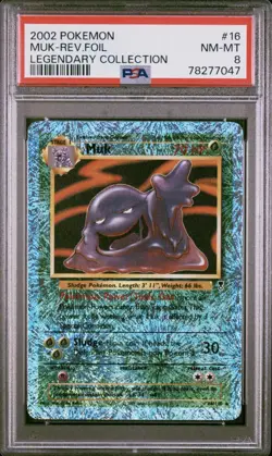 2002 Pokemon Legendary Muk Reverse Holo #16/110 PSA 8 - Image 1
