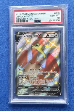 2021 TCG Pokemon #86 Cramorant V SWSH086 Holo BSP Shining Fates Tins PSA 10 Gem - Image 1