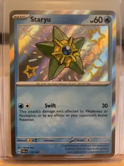 Pokemon TCG Paldean Fates Staryu 118/091 Shiny Holo Rare NM! D - Image 1