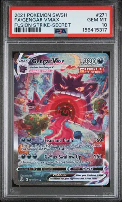 2021 POKEMON SWORD & SHIELD FUSION STRIKE SECRET FULL ART/GENGAR VMAX PSA 10 - Image 1
