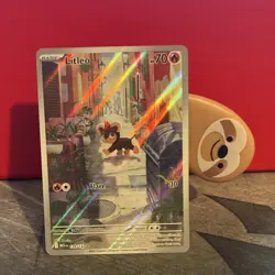 Pokemon Litleo 139/132 Me01: Mega Evolution Illustration Rare Holo Basic 70 HP - Image 1