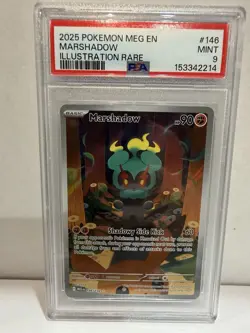 PSA 9 Marshadow #146 Illustration Rare 2025 Pokemon MEG Holo Full Art - Image 1