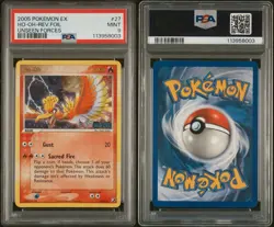 Pokemon Ho-Oh EX Unseen Forces Reverse Holo Rare #27 PSA 9 Mint - Image 3