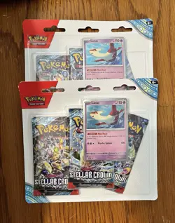 Pokemon TCG SV7 Stellar Crown 3 Pack Blister Lot of 2 Sealed Latias - Image 1