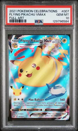 2021 POKEMON CELEBRATIONS #007 FULL ART/FLYING PIKACHU VMAX PSA 10 - Image 1