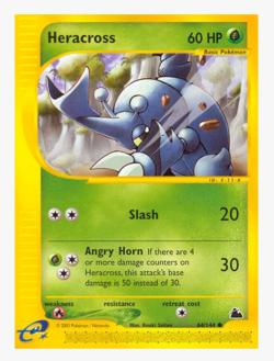 Pokemon Skyridge - Heracross 64/144 Reverse Holo (NM Vintage) - Image 1