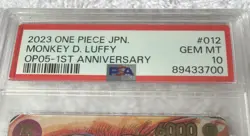 2023 One Piece Japanese OP05 1st Anniversary #012 Monkey D Luffy PSA 10 GEM MINT - Image 2