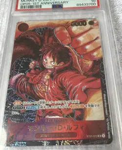 2023 One Piece Japanese OP05 1st Anniversary #012 Monkey D Luffy PSA 10 GEM MINT - Image 3